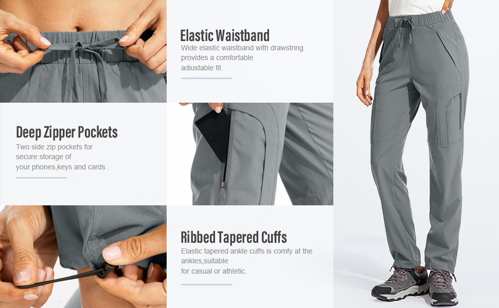 Women's Hiking Cargo Pants with Pockets Quick Dry   Pants for Women Golf Travel Climbing Pants 