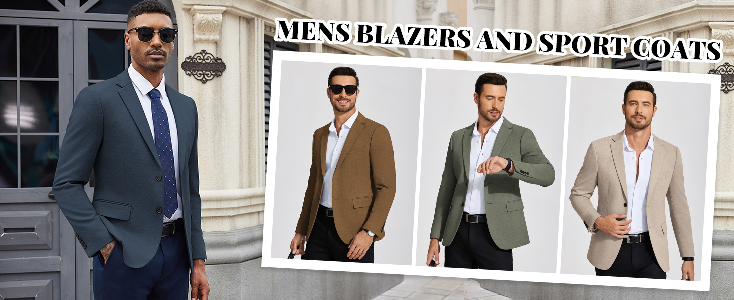COOFANDY Mens Casual Blazer Jacket Knit Sport Coat