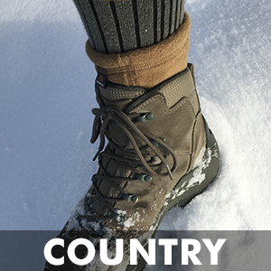 country hiking trekking trail snow cold ice climbing hunting fishing walking socks boots
