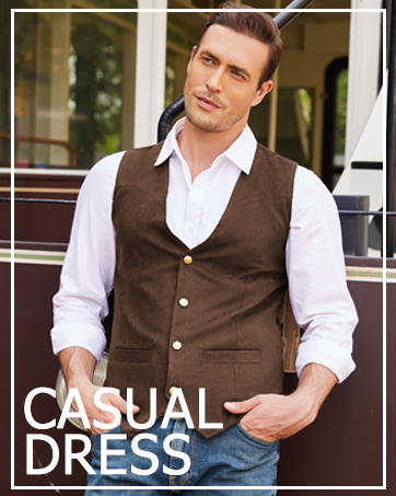 COOFANDY Men's Suede Leather Suit Vest Casual Western Vest Jacket Slim Fit Vest Waistcoat