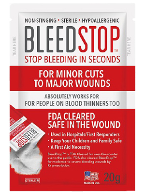 BleedStop Powder Blood Trauma Thinner Patients Equipment Bleeding Wounds Nosebleeds Pouches