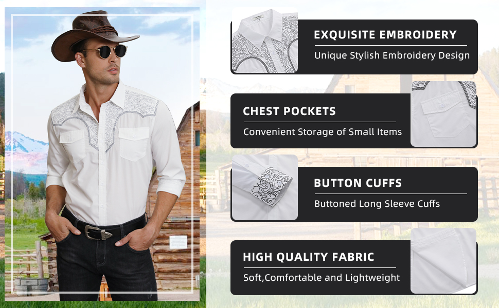 cowboy button up shirts for men