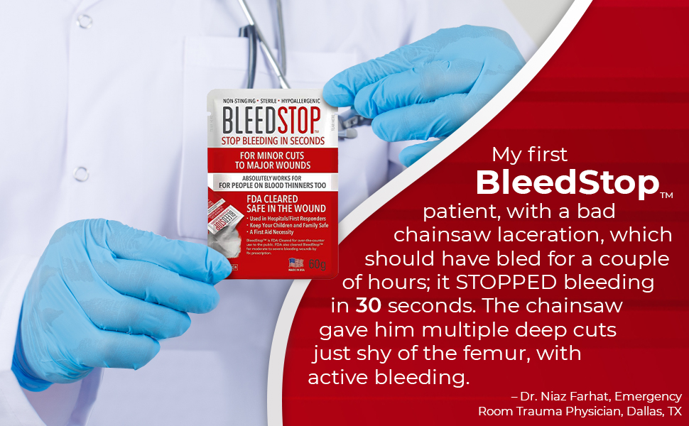BleedStop Powder Blood Trauma Thinner Patients Equipment Bleeding Wounds Nosebleeds Pouches