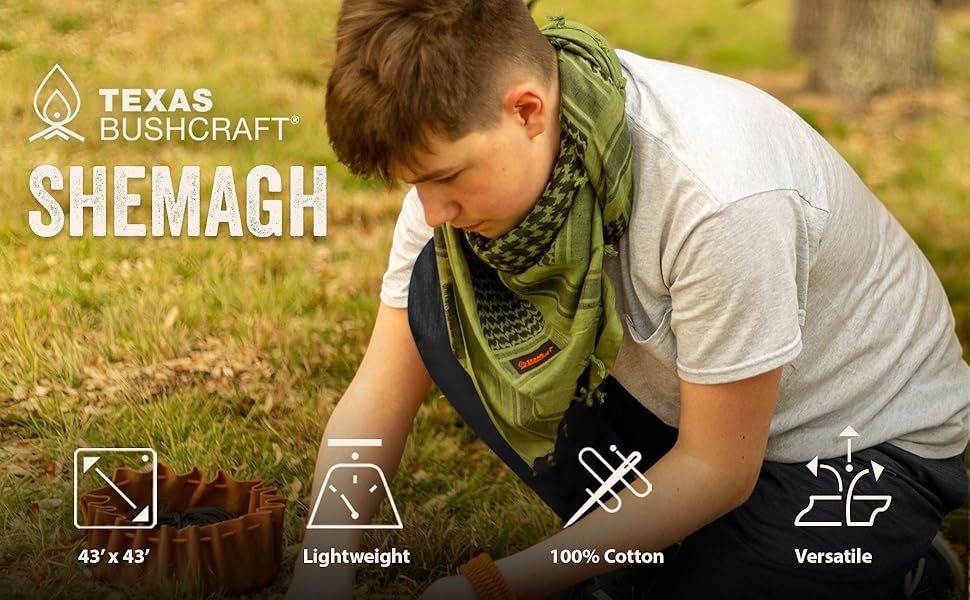 Texas Buhscraft, Bushcraft, Camping, Camping Gears, Scarf, Shemagh, Kiffeyeh, Cloth. Hiking